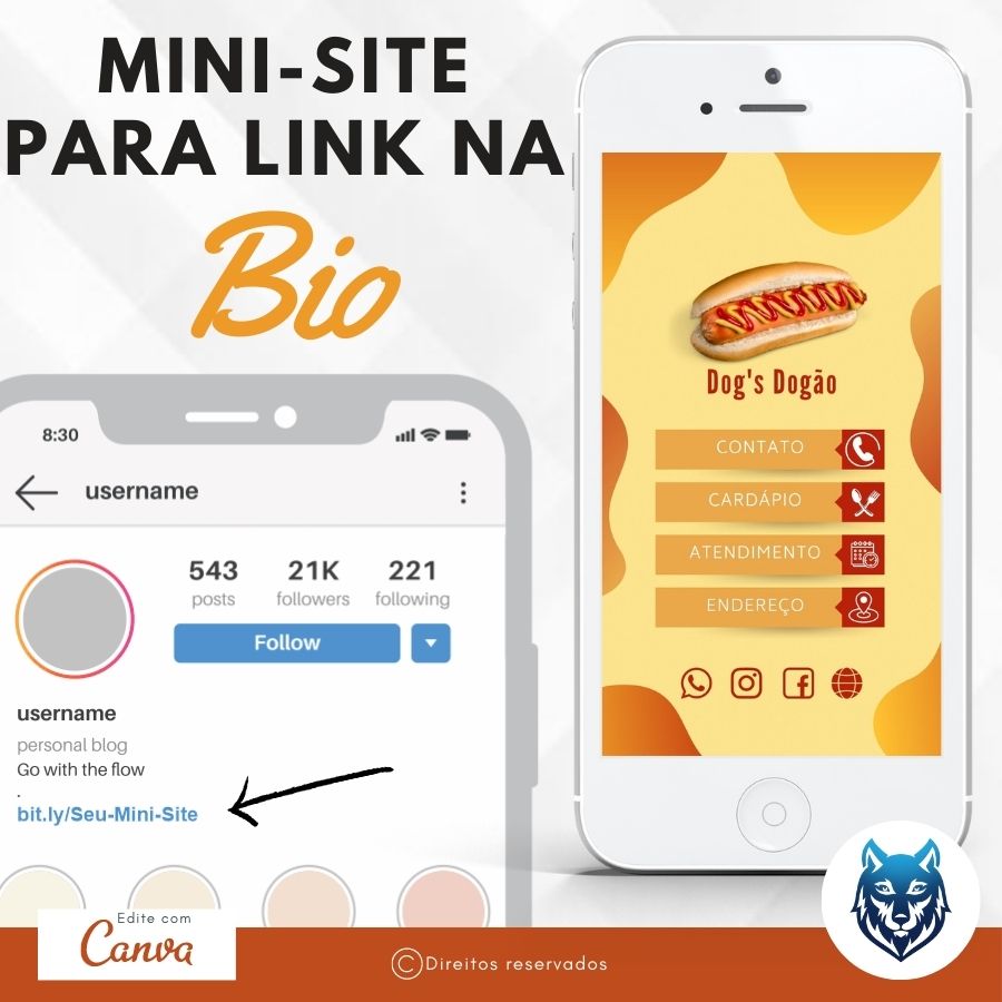 Mini-site Para Link Na Bio Para Lanchonetes | Instagram | Template