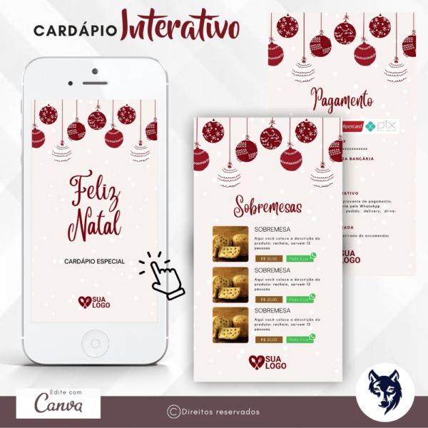 Edição Especial | Cardápio Digital Clima de Natal | Tema Natal | Template Editável | Canva