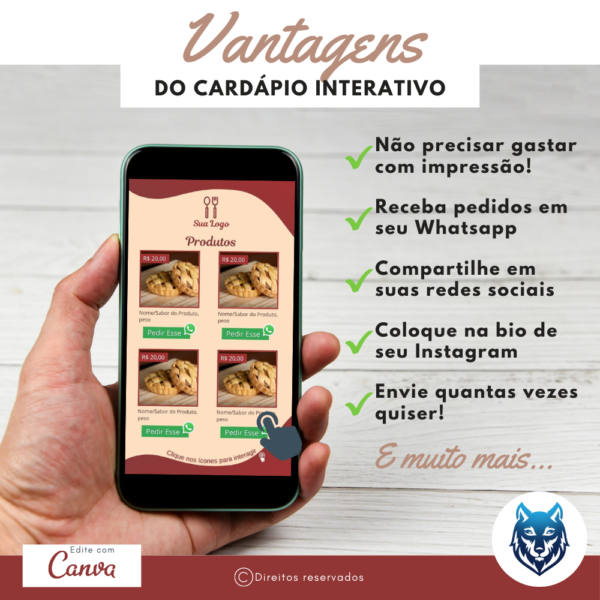 Cardápio Bege Claro e Vermelho Para Confeitarias, Doces e Bolos | Template Editável | Canva