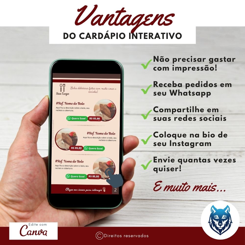 Cardápio Vermelho Para Confeitaria e Confeiteiras | Template Editável | Canva