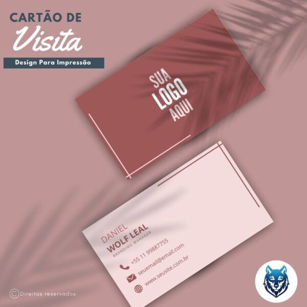 Design p/ Cartão de Visitas Rosa Escuro | Template Editável | Canva