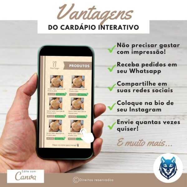 Cardápio Bege Com Traços Clássicos | Template Editável | Canva