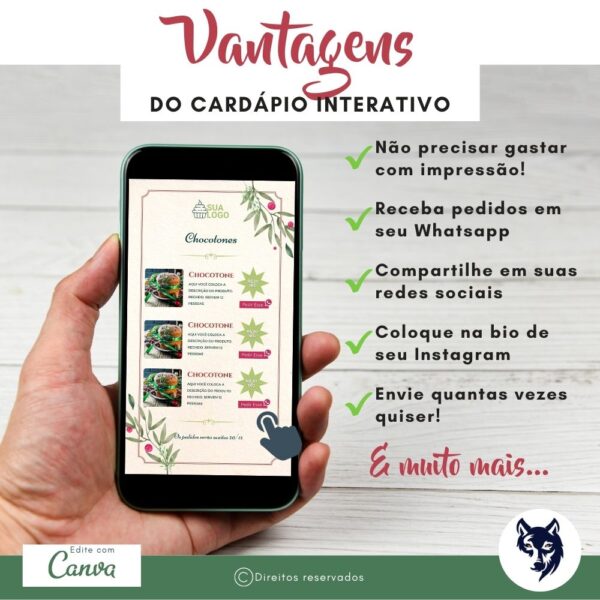 Edição Especial | Cardápio Digital Tema Natal | Template Editável | Canva