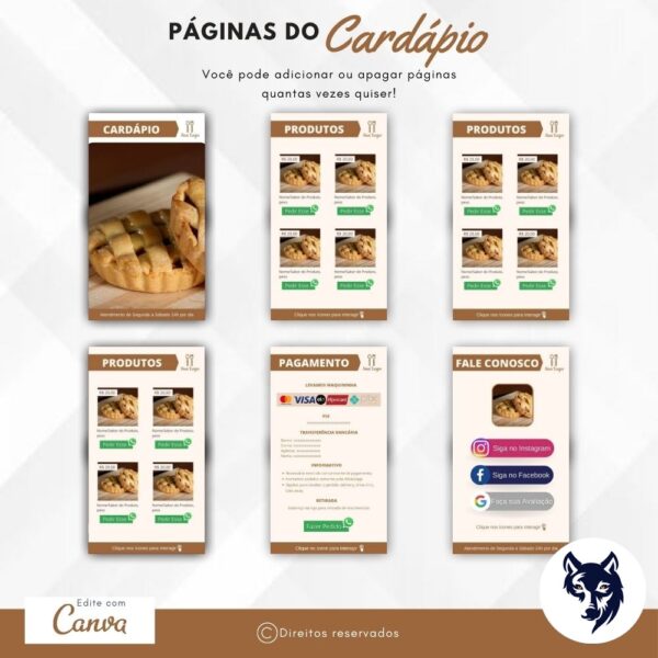 Cardápio Com Imagem Grande Na Capa Bege | Template Editável | Canva