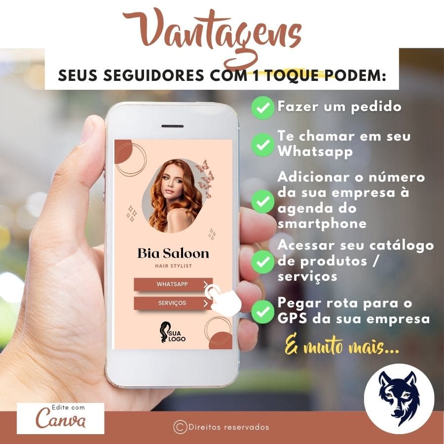 Mini site Para Link Na Bio Para Salão de Beleza e Cabeleireiras Bia