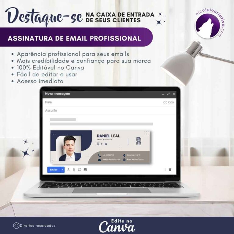 Assinatura De Email Para Vendedores E Gerentes De Vendas Azul E Cinza Template Para Negócios 7969