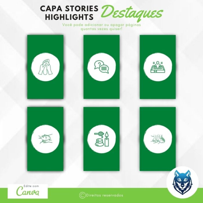 Design Destaque Highlights Stories P/ Spas e Estúdios de Relaxamento Verde | Template Editável | Canva - Image 3