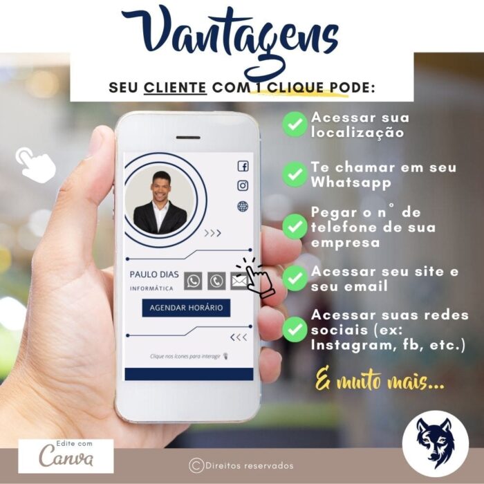 Cartão de Visitas Digital Interativo | Tecnologia e Programadores | Cores Azul e Prata | Template Editável | Canva - Image 3