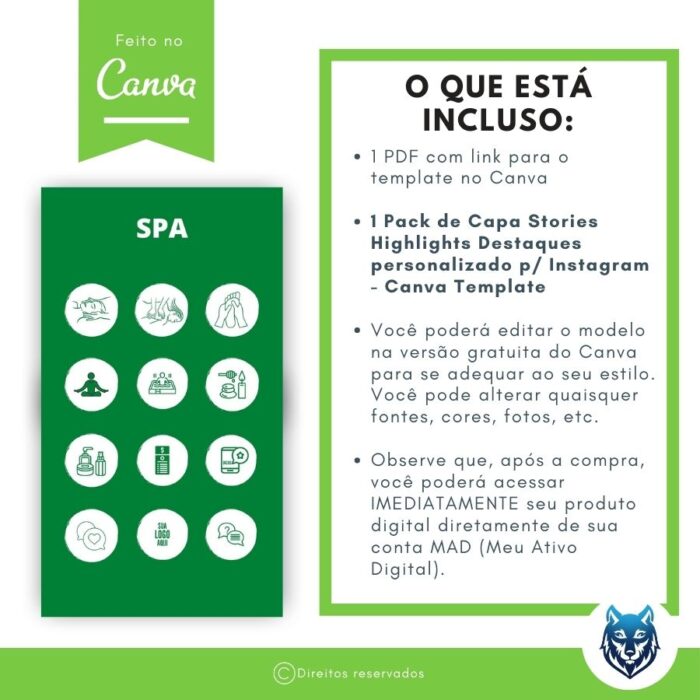 Design Destaque Highlights Stories P/ Spas e Estúdios de Relaxamento Verde | Template Editável | Canva - Image 4