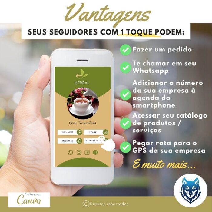 Mini-site editável Para Link Na Bio Para Chás Terapêuticos Produtos Naturais Medicinais| Instagram, TikTok | Template Editável Moderno | Canva - Image 3