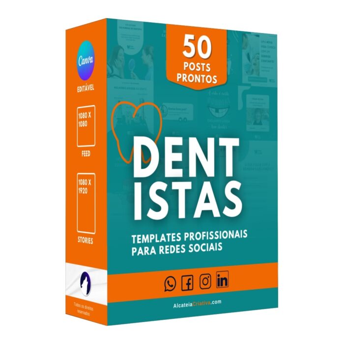 50 Posts Prontos Para Dentistas | Social Media e Dentistas | Instagram, Facebook e Whatsapp | Canva