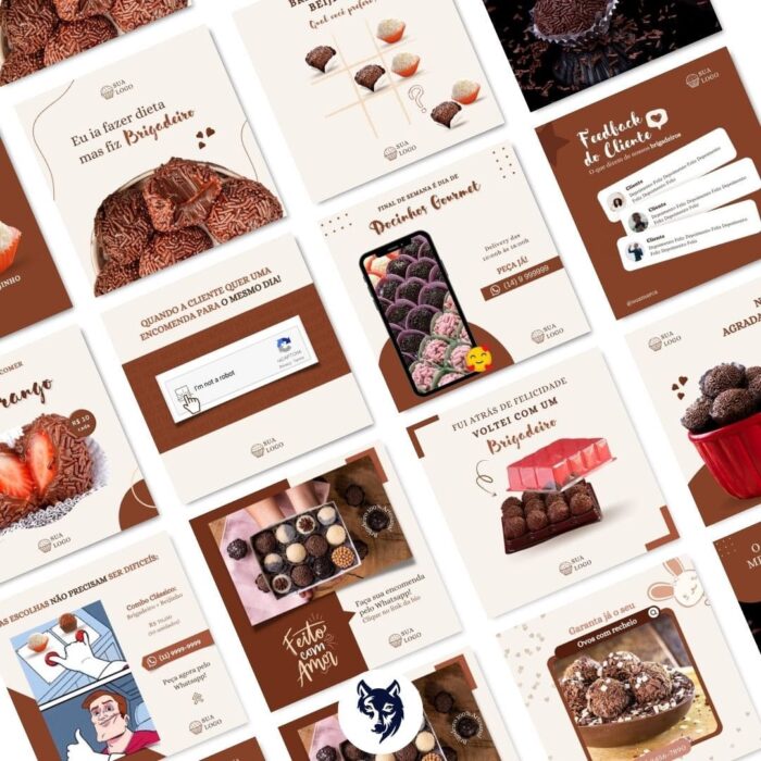 50 Posts Prontos Para Docerias | Social Media, Padarias, Confeitarias e Docerias | Instagram, Facebook e Whatsapp | V1 | Canva - Image 4