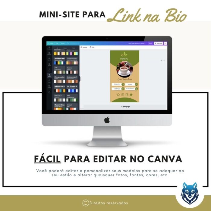 Mini-site editável Para Link Na Bio Para Chás Terapêuticos Produtos Naturais Medicinais| Instagram, TikTok | Template Editável Moderno | Canva - Image 6