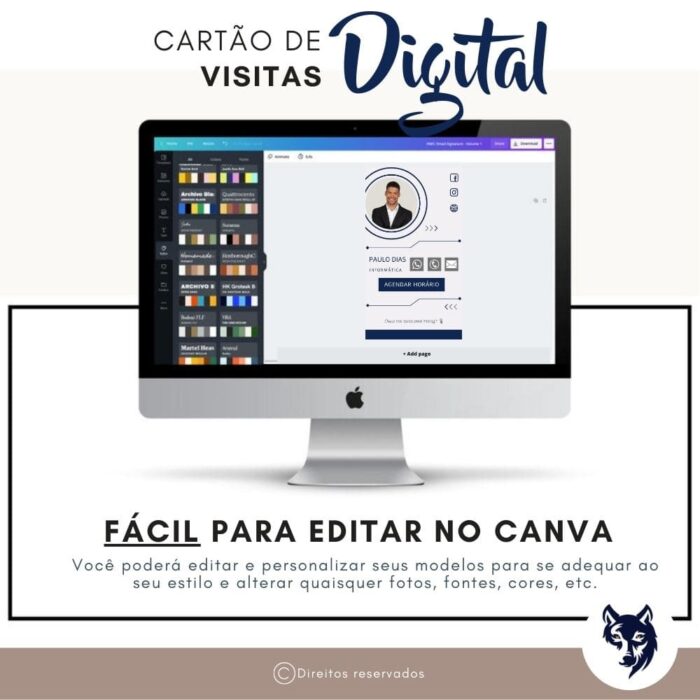 Cartão de Visitas Digital Interativo | Tecnologia e Programadores | Cores Azul e Prata | Template Editável | Canva - Image 5