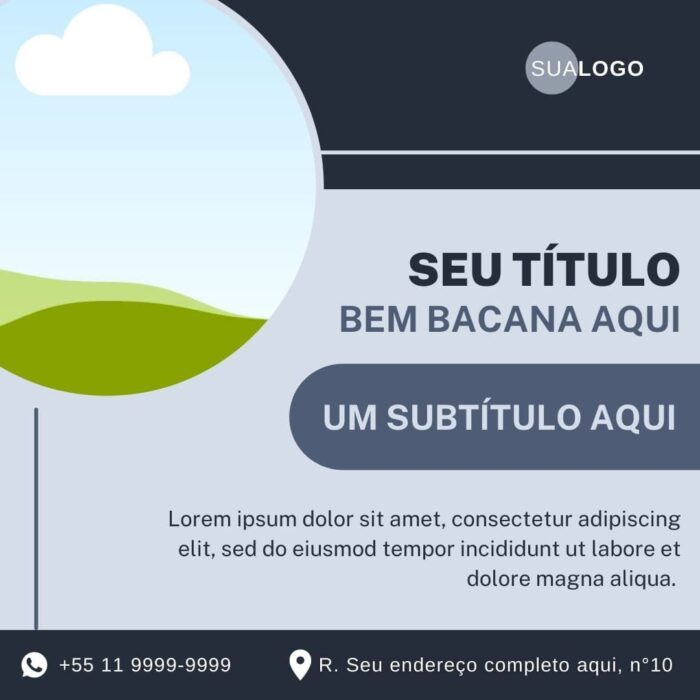 Template 10 | Template Para Feed | Instagram Facebook | Editável Grátis | Canva