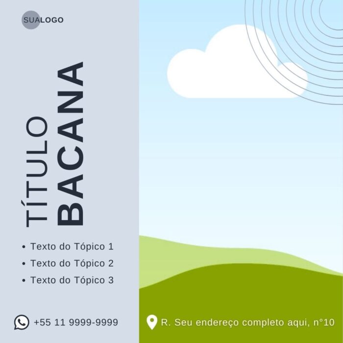 Template 22 | Template Para Feed | Instagram Facebook | Editável Grátis | Canva