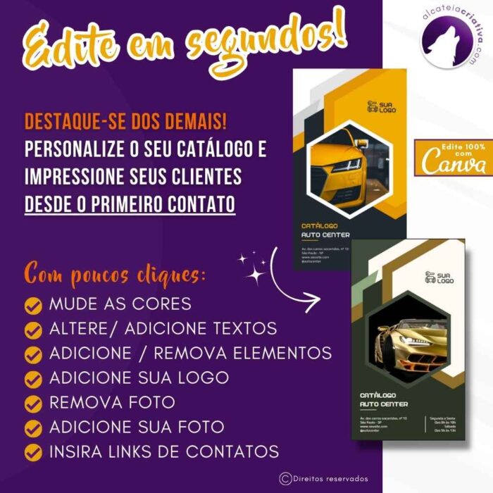 Catálogo Digital | Auto Center, Mecânica, Revendedor de Peças e Acessórios Automotivo | Amarelo e Cinza | Template Editável | Canva - Image 4