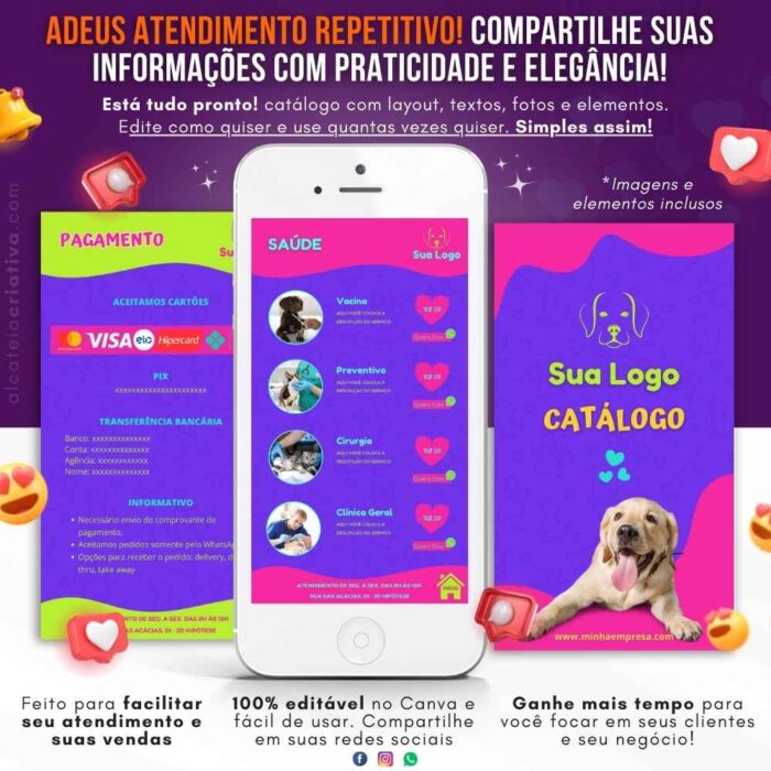 Catálogo digital interativo | Pet Shop Divertido | Template Canva | Catálogo Exclusivo  | Catálogo de Serviços para Pet Shop - Image 2