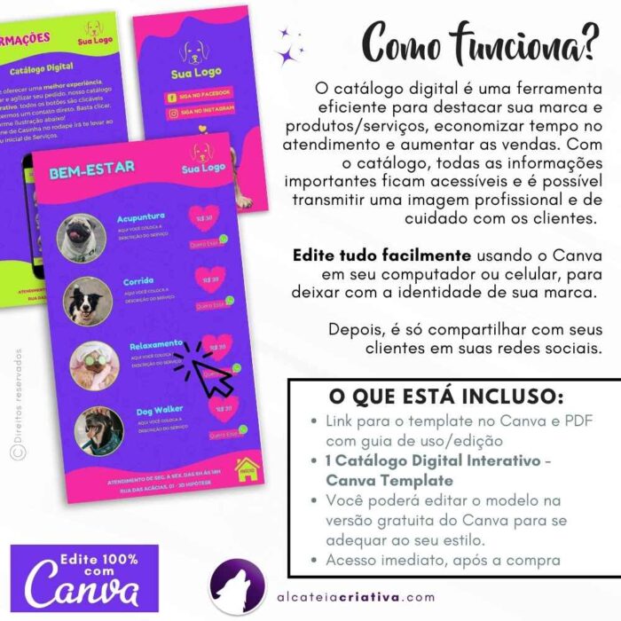 Catálogo digital interativo | Pet Shop Divertido | Template Canva | Catálogo Exclusivo  | Catálogo de Serviços para Pet Shop - Image 6