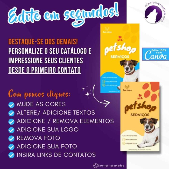 Catálogo digital interativo | Pet Shop Patinhas Feliz | Template Canva | Catálogo Exclusivo  | Catálogo de Serviços para Pet Shop - Image 4