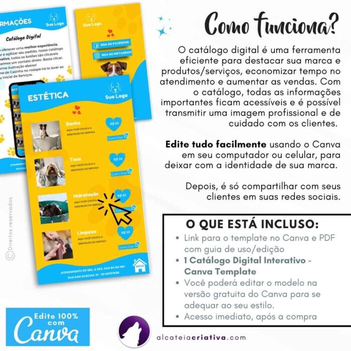 Catálogo digital interativo | Pet Shop Patinhas Feliz | Template Canva | Catálogo Exclusivo  | Catálogo de Serviços para Pet Shop - Image 6