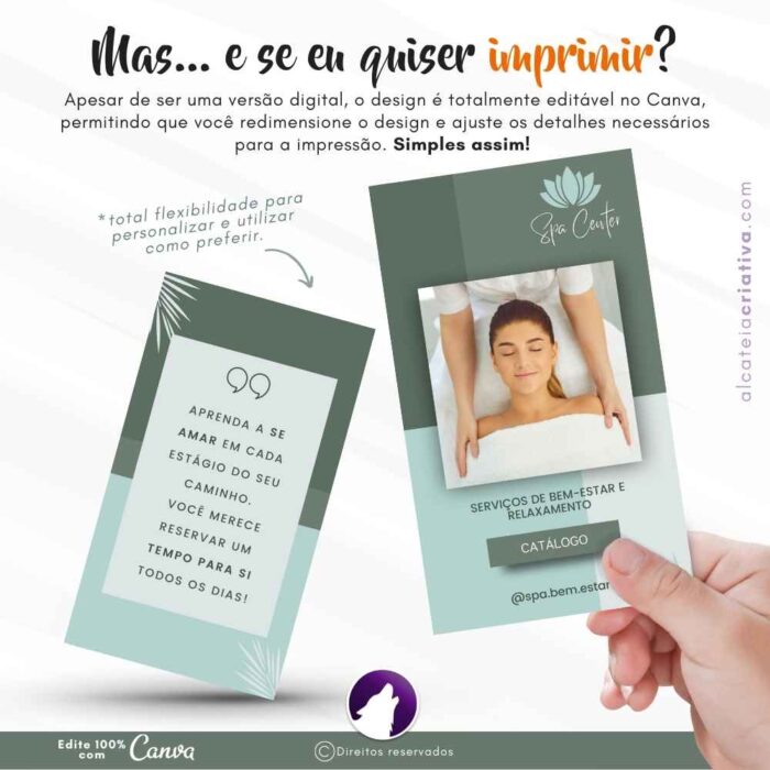 Catálogo digital interativo | Receba contatos no Whatsapp | Template Canva | Catálogo Exclusivo para seu negócio  | Catálogo de Serviços de bem-estar, relaxamento, Spa, Massagem - Image 5