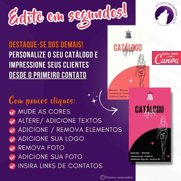 Catálogo Digital Rosa Fashion | Modelo Lojinha | Design Clean | Com Menus e Seções | Template Editável | Canva - Image 4