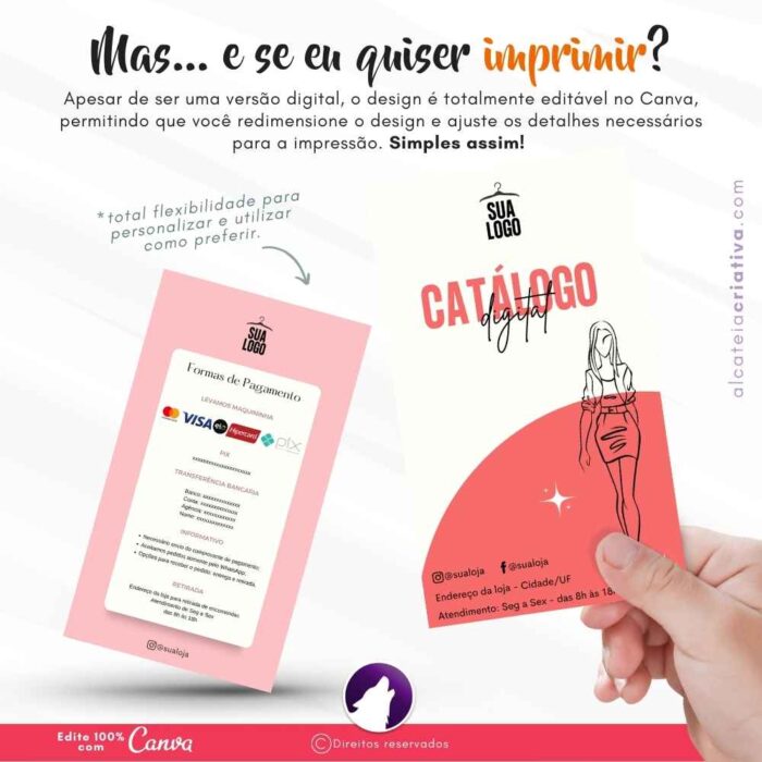 Catálogo Digital Rosa Fashion | Modelo Lojinha | Design Clean | Com Menus e Seções | Template Editável | Canva - Image 5