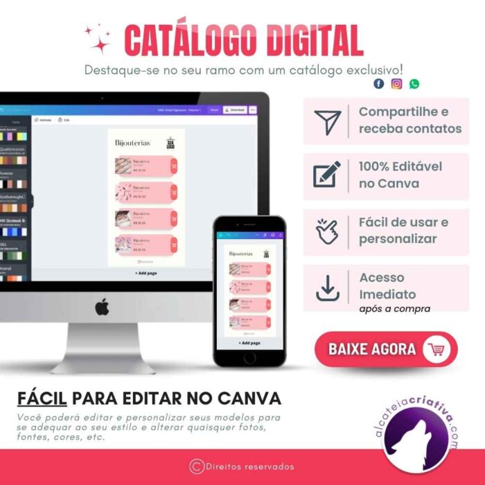 Catálogo Digital Rosa Fashion | Modelo Lojinha | Design Clean | Com Menus e Seções | Template Editável | Canva - Image 7