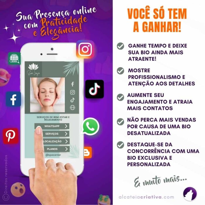 Mini Site Editável Para Link Na Bio | Instagram | TikTok | Template Editável Canva | Link Na Bio para Spa, Casa de Relaxamento, Estética - Image 2