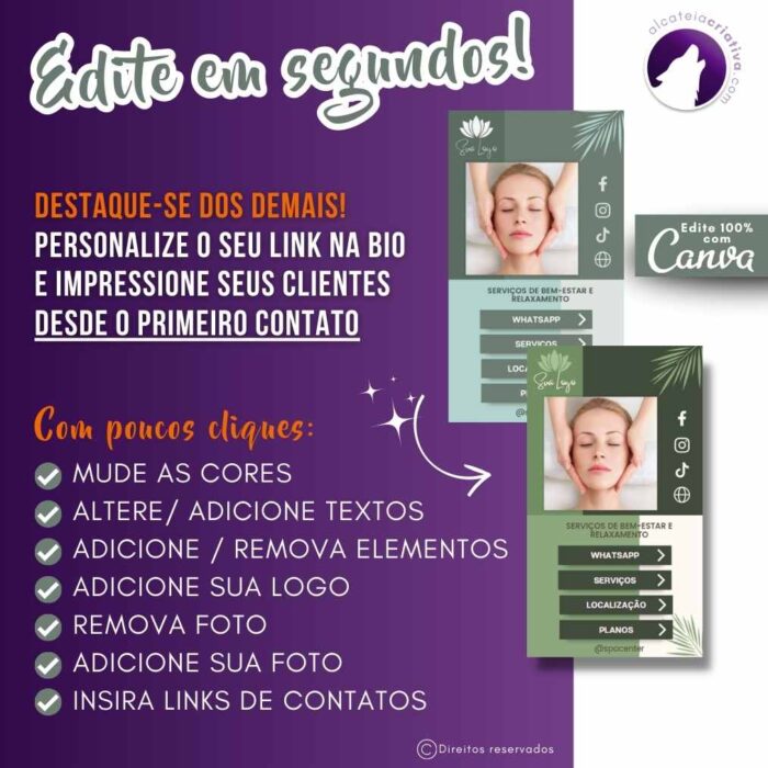 Mini Site Editável Para Link Na Bio | Instagram | TikTok | Template Editável Canva | Link Na Bio para Spa, Casa de Relaxamento, Estética - Image 4