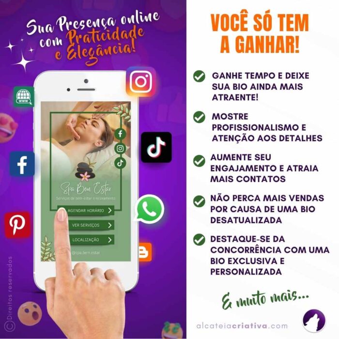 Mini Site Editável Para Link Na Bio | Instagram | TikTok | Template Editável Canva | Link Na Bio para Spas e Casas de Repouso - Image 2