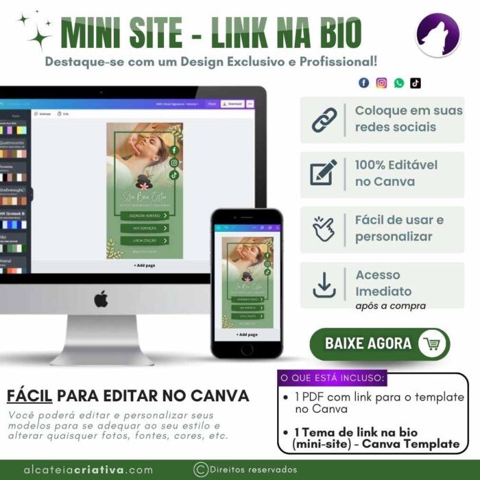 Mini Site Editável Para Link Na Bio | Instagram | TikTok | Template Editável Canva | Link Na Bio para Spas e Casas de Repouso - Image 5