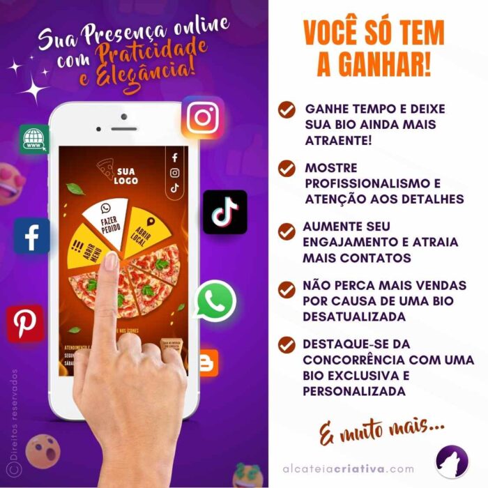 Mini-site editável Para Link Na Bio Para Pizzarias, Lanchonetes, Restaurantes | Instagram, TikTok | Design Criativo Moderno | Template Editável | Canva - Image 2