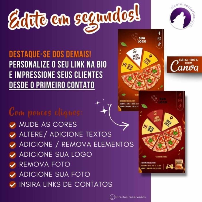 Mini-site editável Para Link Na Bio Para Pizzarias, Lanchonetes, Restaurantes | Instagram, TikTok | Design Criativo Moderno | Template Editável | Canva - Image 4