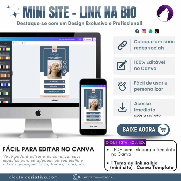 Mini-site editável Para Link Na Bio Para Spas e Casas de Relaxamento | Spa Relax | Instagram, Tik Tok | Template Editável | Canva - Image 5