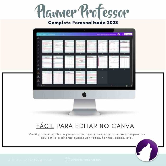 Planner Agenda Professor Profissional | Cute Rosa Azul Coração | Completo Personalizado | Calendário, Plano de Aulas, Nota dos Alunos, etc | V1 | Template Editável | Canva - Image 6