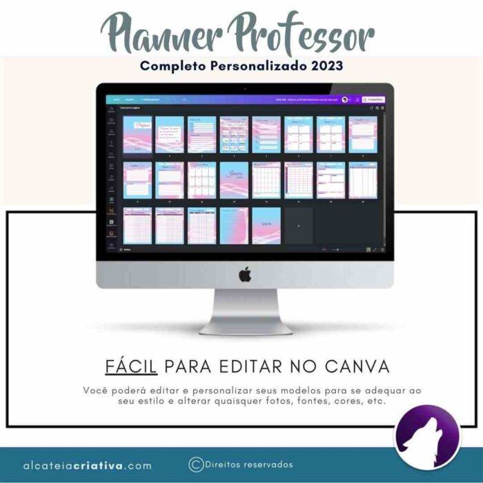 Planner Agenda Professor Profissional | Fenômeno Natural Rosa Azul  | Completo Personalizado | Calendário, Plano de Aulas, Nota dos Alunos, etc | V1 | Template Editável | Canva - Imagem 6