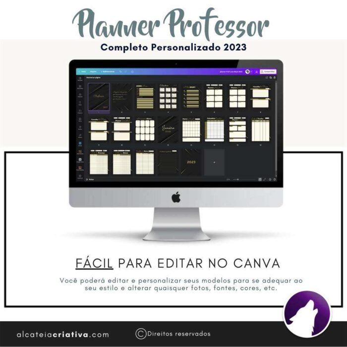 Planner Agenda Professor Profissional | Prof Luxo Black | Completo Personalizado | Calendário, Plano de Aulas, Nota dos Alunos, etc | V1 | Template Editável | Canva - Image 6