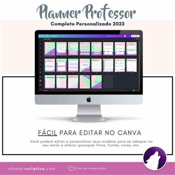 Planner Agenda Professor Profissional | Prof Multicolor | Completo Personalizado | Calendário, Plano de Aulas, Nota dos Alunos, etc | V1 | Template Editável | Canva - Image 6