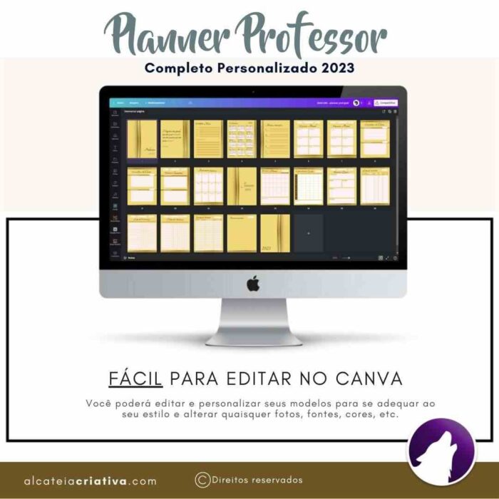 Planner Agenda Professor Profissional | Prof Spiral Gold | Completo Personalizado | Calendário, Plano de Aulas, Nota dos Alunos, etc | V1 | Template Editável | Canva - Image 6