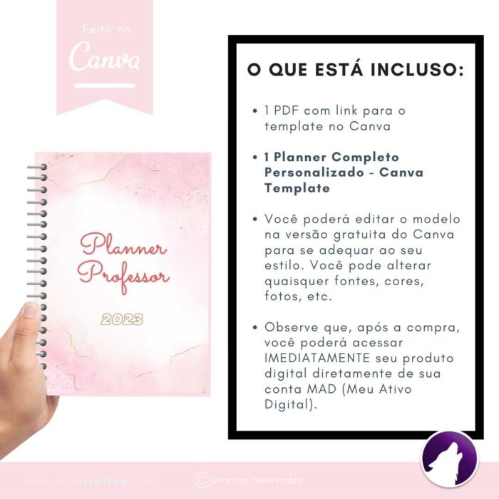 Planner Agenda Professor Profissional | Rosa Minimalista Elegâncie | Completo Personalizado | Calendário, Plano de Aulas, Nota dos Alunos, etc | V1 | Template Editável | Canva - Image 6