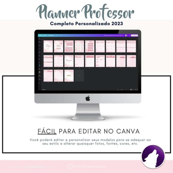 Planner Agenda Professor Profissional | Rosa Minimalista Elegâncie | Completo Personalizado | Calendário, Plano de Aulas, Nota dos Alunos, etc | V1 | Template Editável | Canva - Image 7